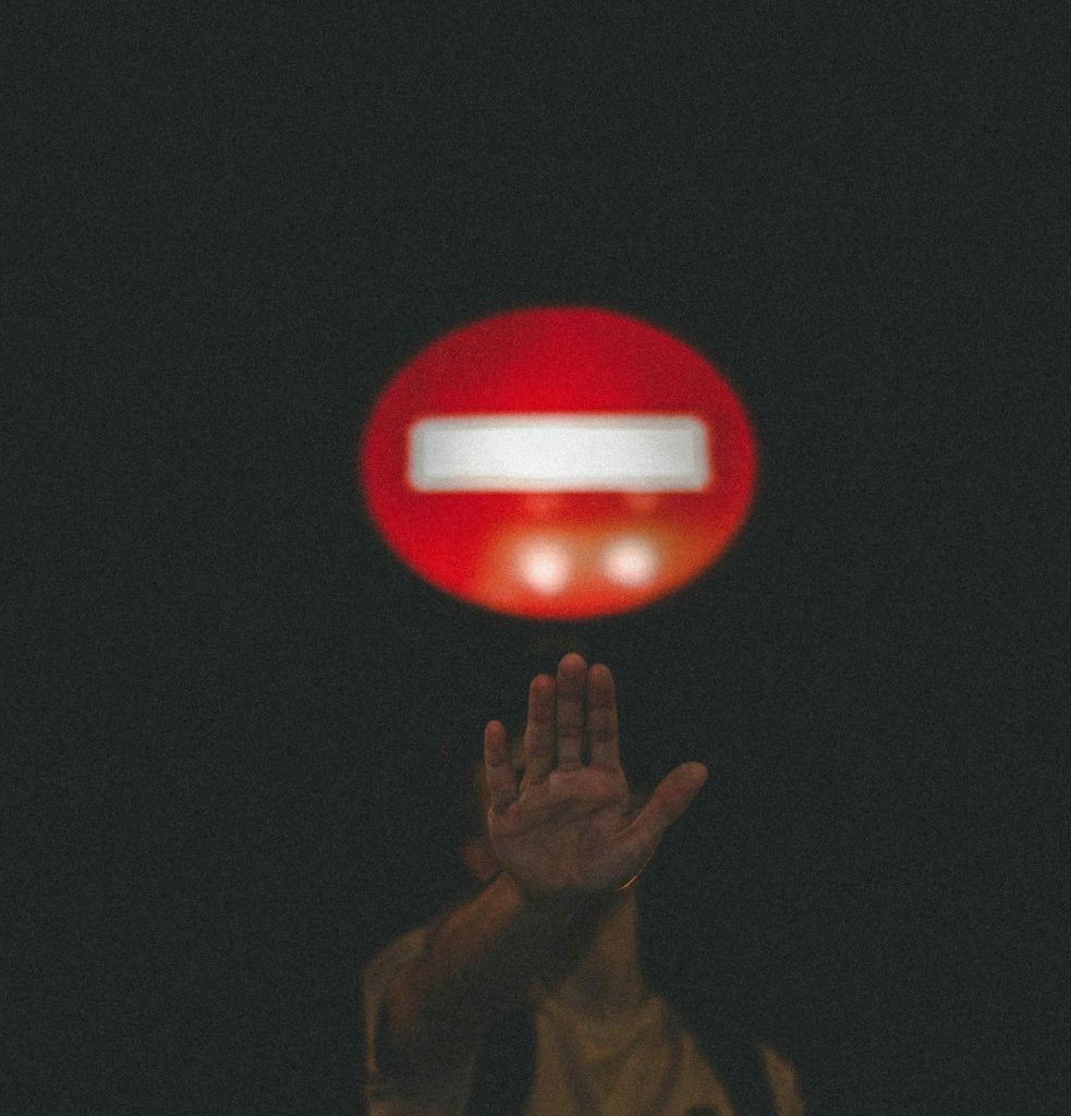 stop sign and human