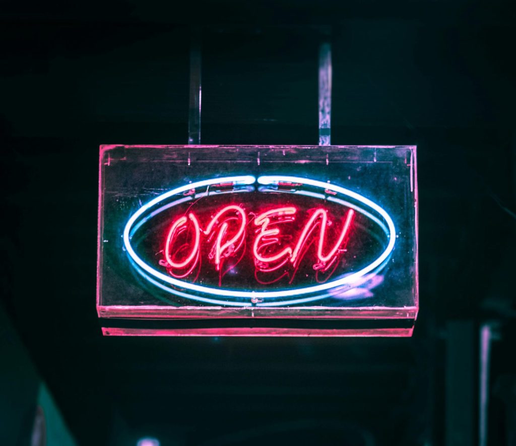 open sign